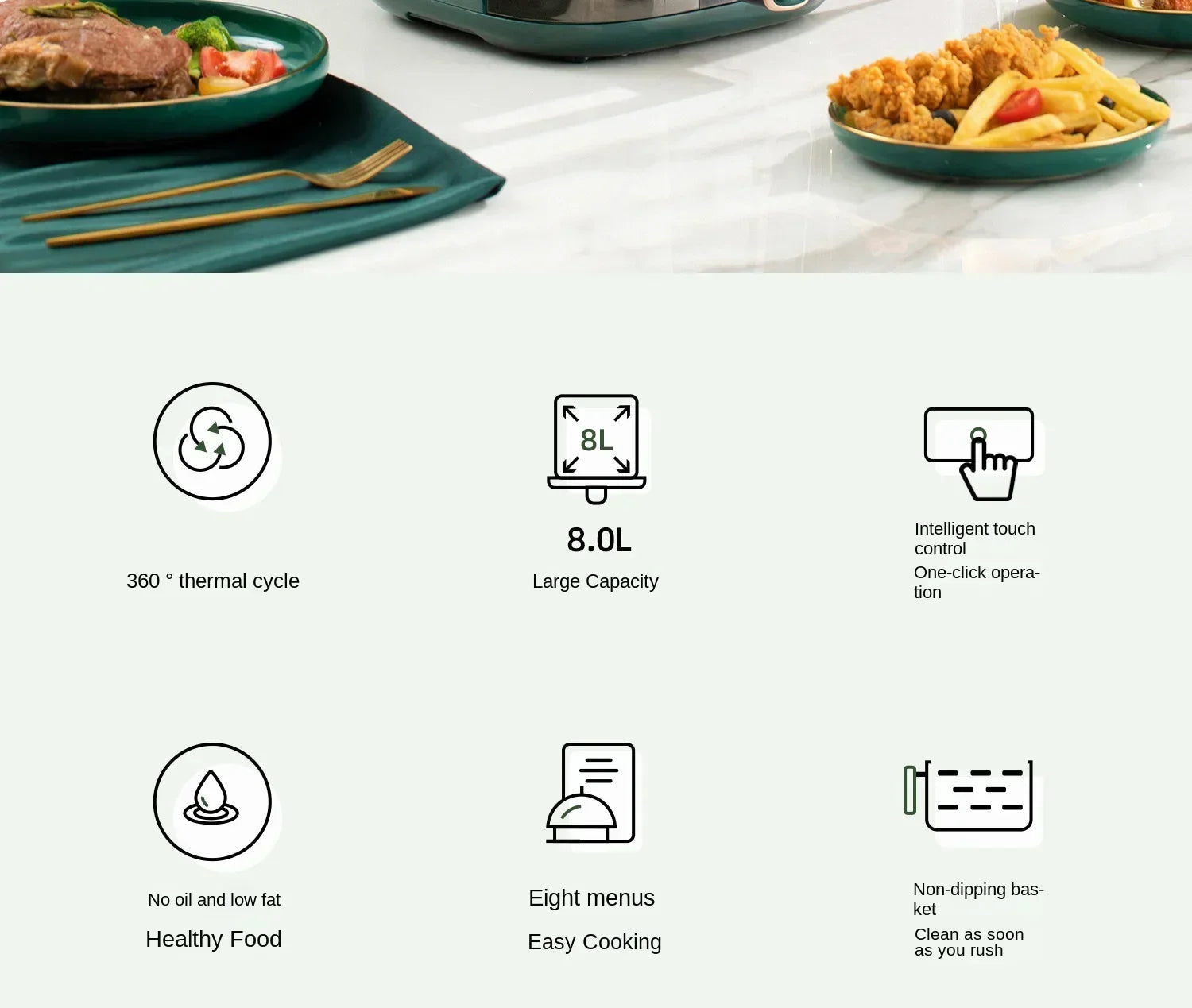 220V AUX Air Fryer and Oven Combo: Multifunctional, Fully Automatic, No Oil Technology, Easy-to-clean AF